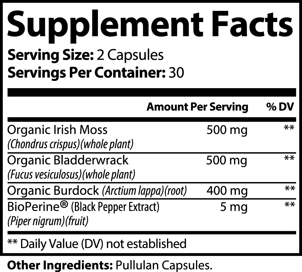 Ocean Armor: Irish Sea Moss, Burdock & Bladderwrack