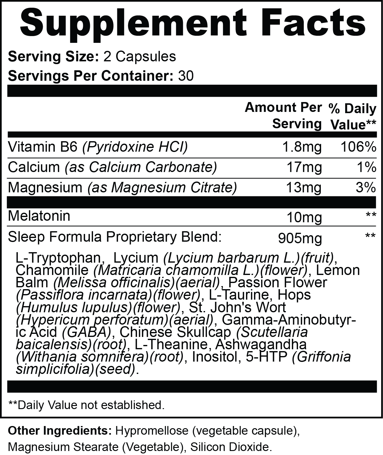 Sleep Support: Magnesium Citrate & Melatonin