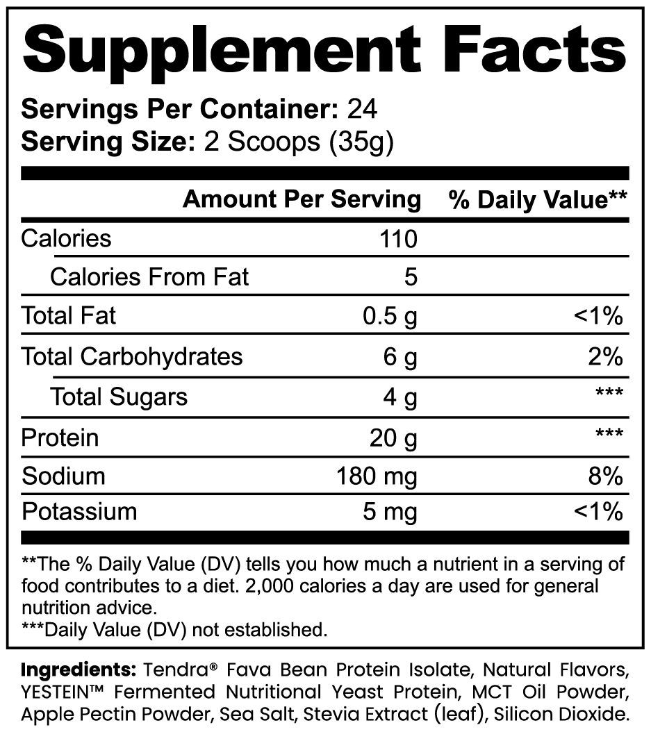 100% Plant Protein: Vanilla Bean