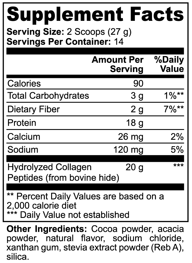Grass-Fed Collagen Peptides: Chocolate Fudge