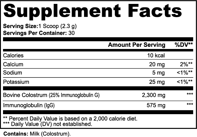 Pure Bovine Colostrum Powder