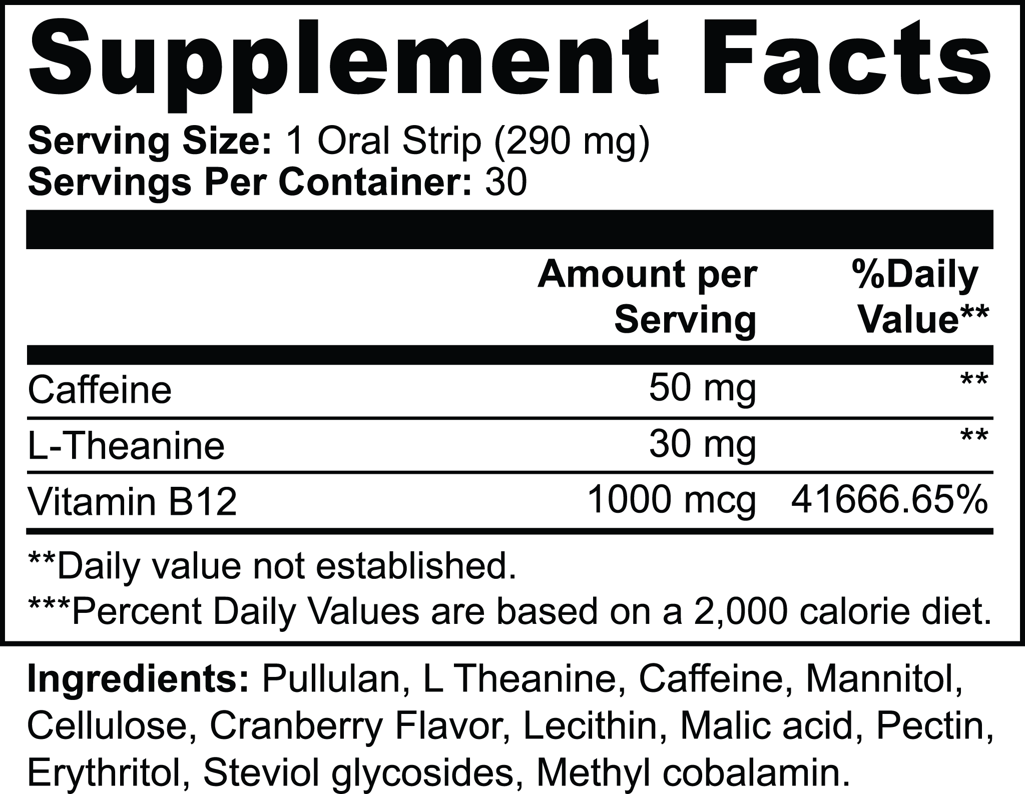 B-12 & L-Theanine Energy Strips