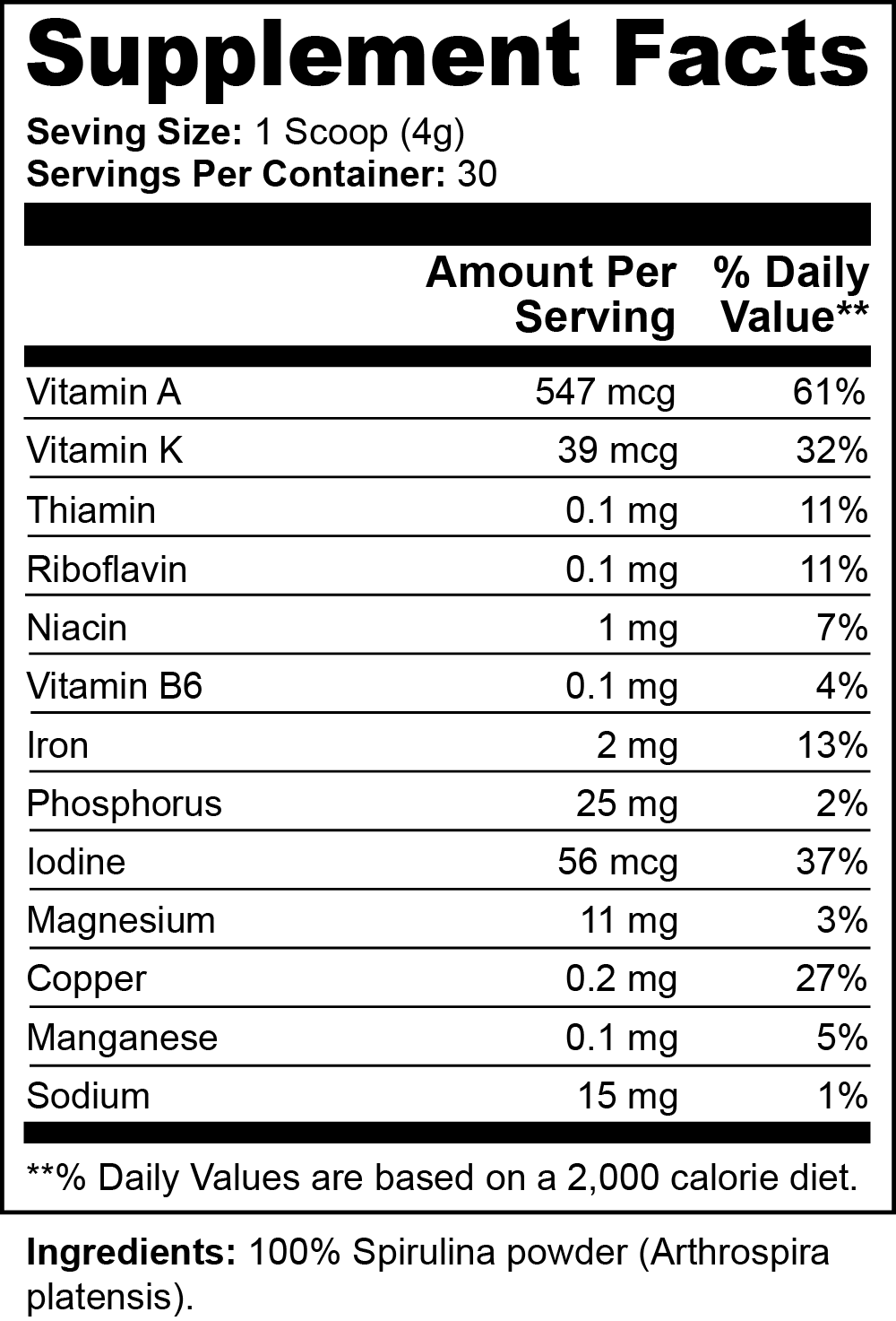 Superfood Spirulina Powder