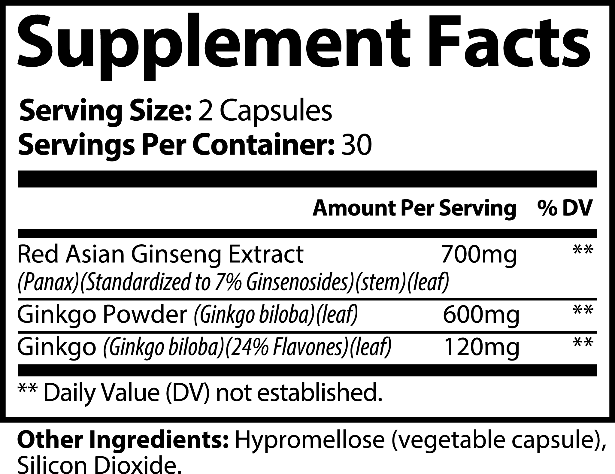 Ginkgo Biloba + Ginseng Nootropic