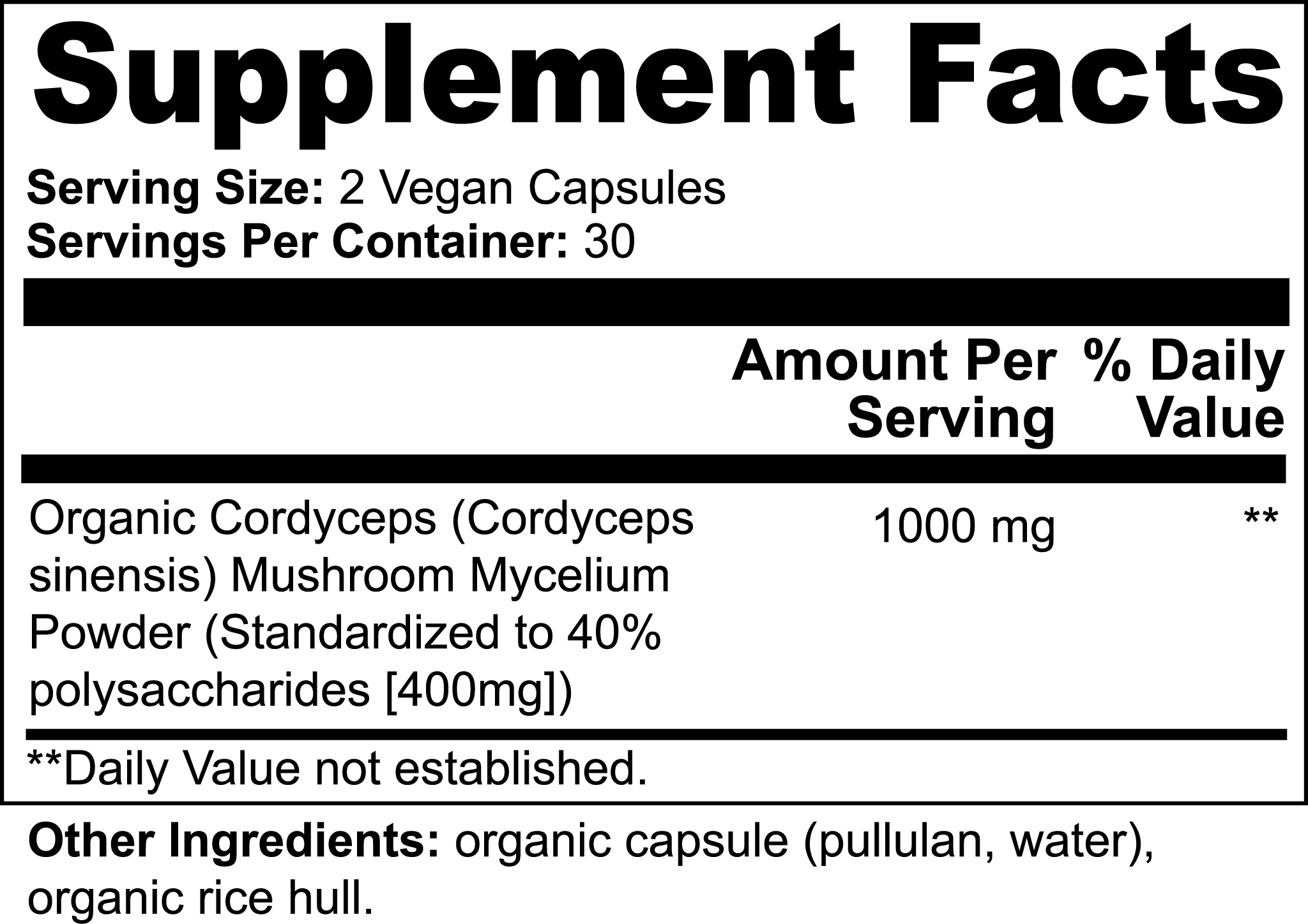 Cordyceps Mushroom Energy Boost - 1000mg