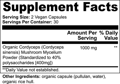 Cordyceps Mushroom Energy Boost - 1000mg