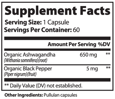 100% Pure Ashwagandha with KSM-66: Anxiety & Stress Relief