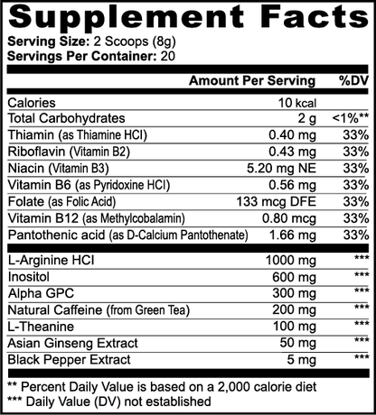 Neurocharge Powder with Alpha-GPC