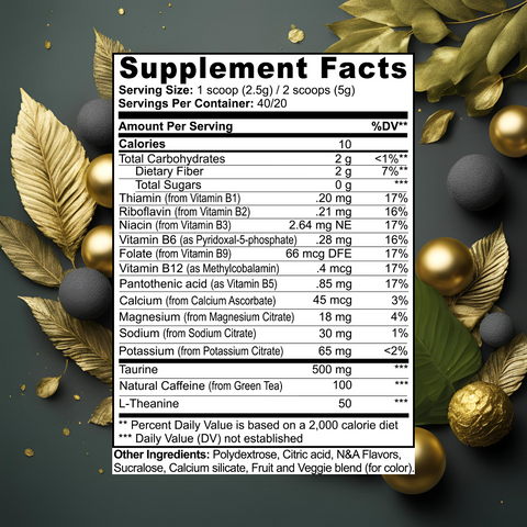 L-Theanine & Green Tea Pre-Workout: 100mg caffeine per scoop